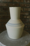 Blue Line Flower Vase — Open Lip