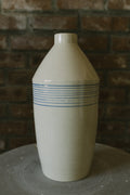 Blue Line Flower Vase — Bottle Shape