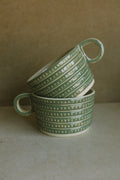 Cozy Cloud Mug — Desert Green Sgraffito (Set of 2)